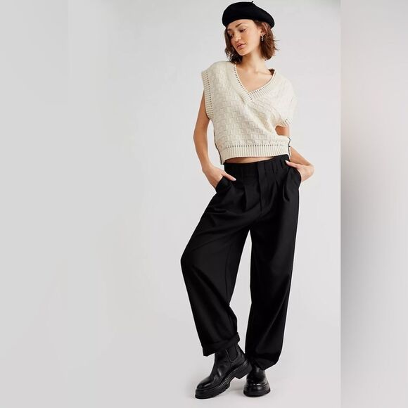 Free People calla Tailored trousers sz 4 - Picture 1 of 5